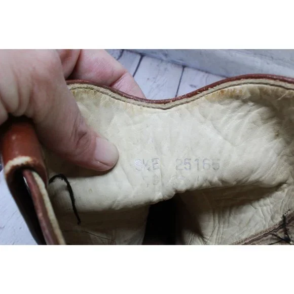 Vintage Red Wing Brown Leather Pull on Western Cowboy Work Boots Size 9.5 E - Picture 7 of 9